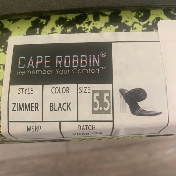 NWT CAPE ROBBIN ZIMMER CLEAR CHUNKY BLOCK HEELS BLACK‎ 5.5 - Picture 8 of 13